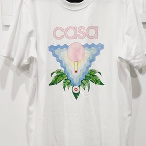 New White CASABLANCAMemphis Icon Organic-Cotton Screen